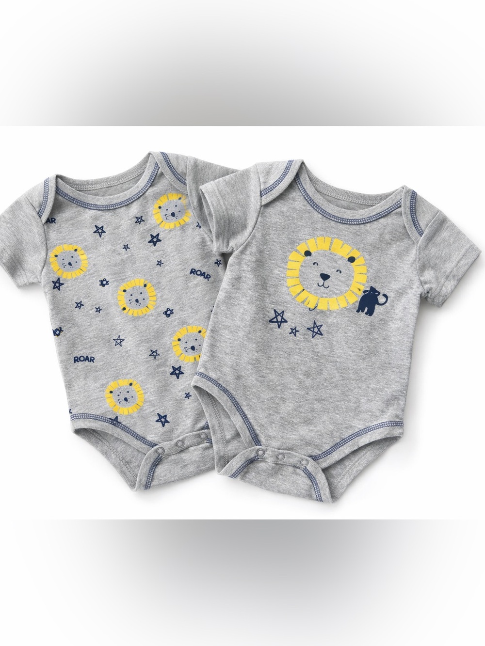 5/$25 NWT Minimi Set of 2 Lion Print Bodysuits Size 6-9 M